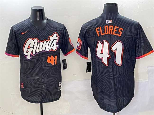 Men%27s San Francisco Giants #41 Wilmer Flores Anthracite 2025 City Connect Limited Stitched Jersey->san francisco giants->MLB Jersey